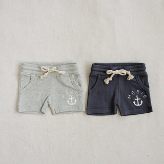 Heather Grey Pocket Cotton Shorts Apparel Mebie Baby Size: 0-3