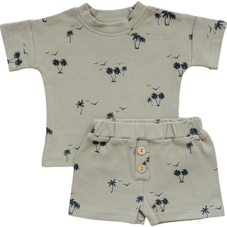 Mebie Baby Palm Tree Button Short Set | Baby Riddle