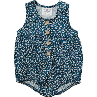 Mebie Baby Navy Floral Bubble Romper | Baby Riddle
