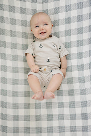 Mebie Baby Anchors Button Short Set | Baby Riddle