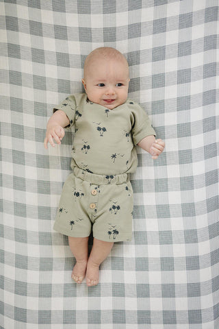 Mebie Baby Palm Tree Button Short Set | Baby Riddle