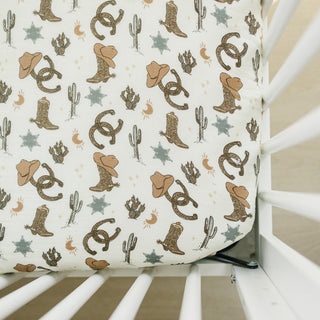 Outlaw Cowboy Muslin Crib Sheet Mebie Baby