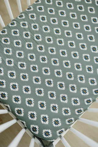 Southwest Aztec Muslin Crib Sheet Mebie Baby