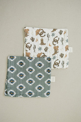 Outlaw Cowboy Muslin Burp Cloth Mebie Baby