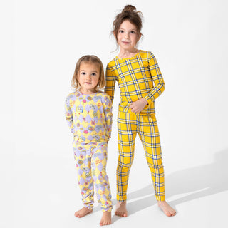 Bamboo Long Sleeve Pajama Set - Clueless Total Betty Plaid Bellabu Bear Size: 3T