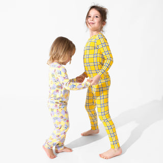 Bamboo Long Sleeve Pajama Set - Clueless Total Betty Plaid Bellabu Bear Size: 3T