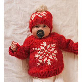 Red Snowflake Crew Neck Sweater Huggalugs Size: 0-6 months