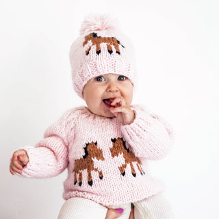 Pony Sweater Blush for Baby & Toddler Huggalugs Size: 0-6 months