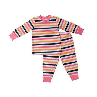 Bamboo Long Sleeve Pajama Set - Girl Adventure Stripe Kozi & Co. Size: 12-18 Months