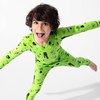Bamboo Long Sleeve Pajama Set - Minecraft Mob Squad Baby & Toddler Sleepwear Bellabu Bear Size: 4T