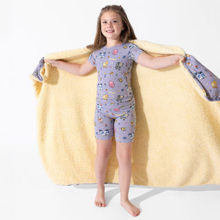 Bamboo Short Sleeve Pajama Set with Shorts - Minecraft Pixel Pals Bellabu Bear Size: 4T