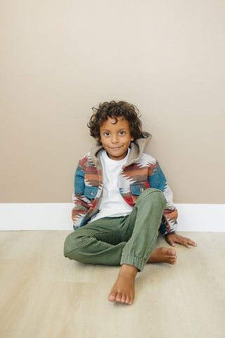 Aiden Jacket Olive + Scout Color: Blue Size: 3-6M