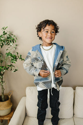 Aiden Jacket Olive + Scout Color: Blue Size: 3-6M