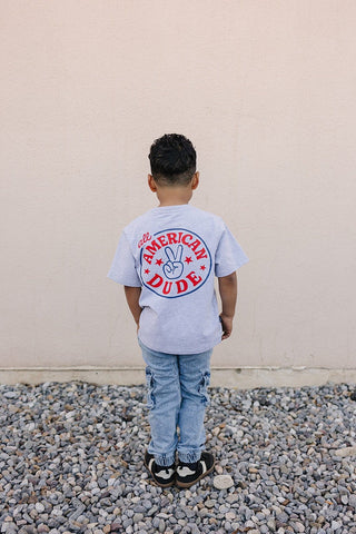 All American Dude Short Sleeve Tee Olive + Scout Size: 3-6M