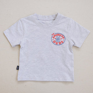 All American Dude Short Sleeve Tee Olive + Scout Size: 3-6M