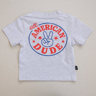 All American Dude Short Sleeve Tee Olive + Scout Size: 3-6M