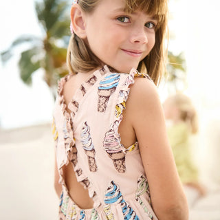 Cotton Alyssa Dress - Pink Soft Serve Pink Chicken Size: 2T