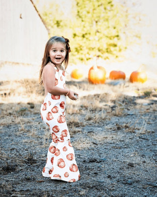 Andi Pleated Bell Bottom Jumpsuit - Pumpkin Patch Jumpsuits Bailey's Blossoms Size: 0-3months