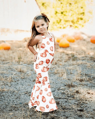 Andi Pleated Bell Bottom Jumpsuit - Pumpkin Patch Jumpsuits Bailey's Blossoms Size: 0-3months