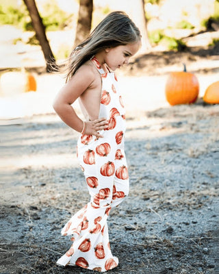 Andi Pleated Bell Bottom Jumpsuit - Pumpkin Patch Jumpsuits Bailey's Blossoms Size: 0-3months