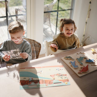 Wooden Dino Puzzle Wooden Puzzle Mushie