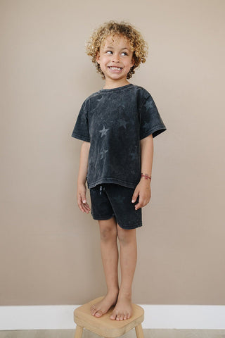 Atlas Short Sleeve Top and Shorts Set Olive + Scout Color: Blue Size: 3-6M