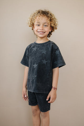 Atlas Short Sleeve Top and Shorts Set Olive + Scout Color: Blue Size: 3-6M