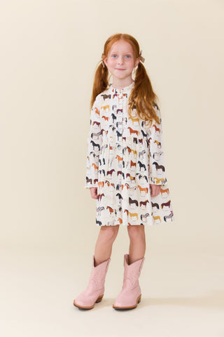 Cotton Autumn Dress -  Horse Breeds