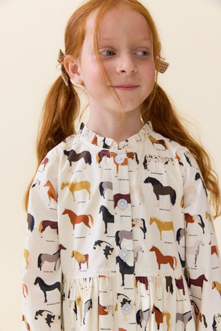 Cotton Autumn Dress -  Horse Breeds