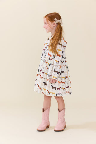 Cotton Autumn Dress -  Horse Breeds