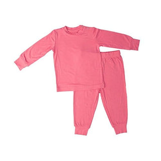 Bamboo Long Sleeve Pajama Set - Adventure Pink Kozi & Co. Size: 12-18 Months