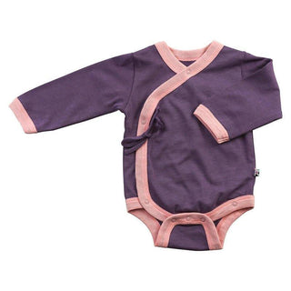 Girl's Kimono Bodysuit - Eggplant Baby One-Pieces