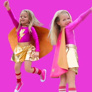 Bailey and Ava Superhero Star Power Cape Set - Pink | Baby Riddle