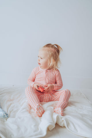 Bamboo Footie with 2-Way Zipper - Cake Pop Gingham Baby & Toddler Sleepwear KicKee Pants Size: Newborn