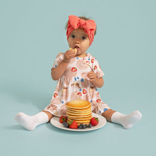 Bamboo Ruffled Twirl Bodysuit Dress - Pancakes Posh Peanut Size: 0-3 Months