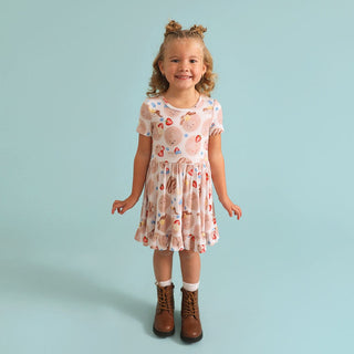 Bamboo Ruffled Twirl Dress - Pancakes Posh Peanut Size: 2T