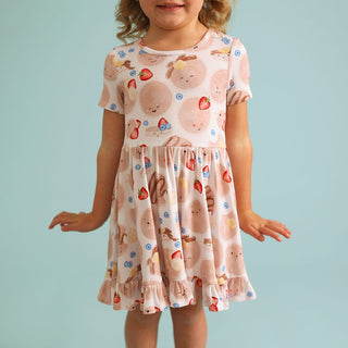 Bamboo Ruffled Twirl Dress - Pancakes Posh Peanut Size: 2T