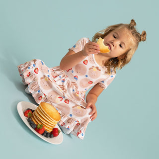 Bamboo Ruffled Twirl Dress - Pancakes Posh Peanut Size: 2T