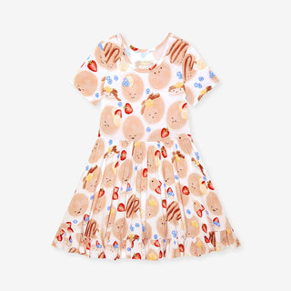 Bamboo Ruffled Twirl Dress - Pancakes Posh Peanut Size: 2T