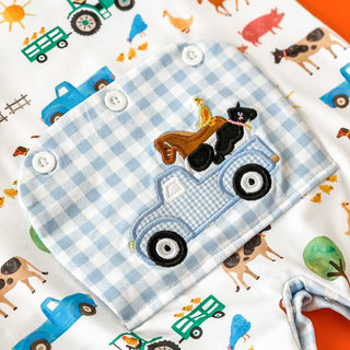 Farm Truck Romper Romper Seven Lantern Lane Size: 3M