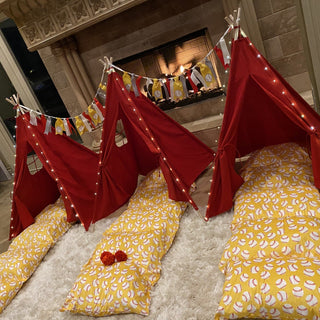Baseball and Softball Teepee Tent Sleepover Party Kit, Baseball tee pee tent Slumber Party Glamping Set Chicky Chicky Bling Bling