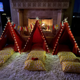 Baseball and Softball Teepee Tent Sleepover Party Kit, Baseball tee pee tent Slumber Party Glamping Set Chicky Chicky Bling Bling