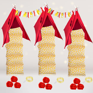 Baseball and Softball Teepee Tent Sleepover Party Kit, Baseball tee pee tent Slumber Party Glamping Set Chicky Chicky Bling Bling