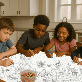 Bugs Coloring Tablecloth Party Supplies Creative Crayons Workshop Style: Personalized Bug Birthday