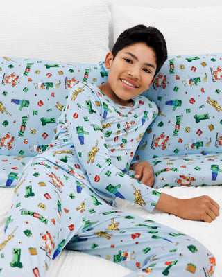 Bamboo Bed Sheet Set - Minecraft Chicken Jockey Bellabu Bear Bedding size: Twin