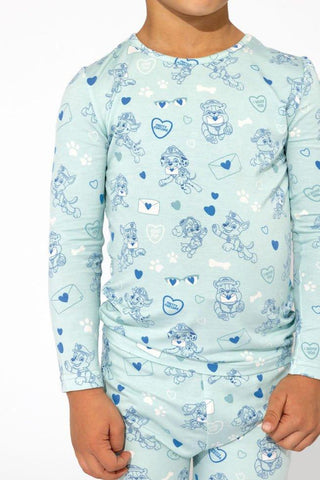 Boy's Bamboo Long Sleeve Pajama Set - PAW Patrol Valentine's Blue Baby & Toddler Sleepwear