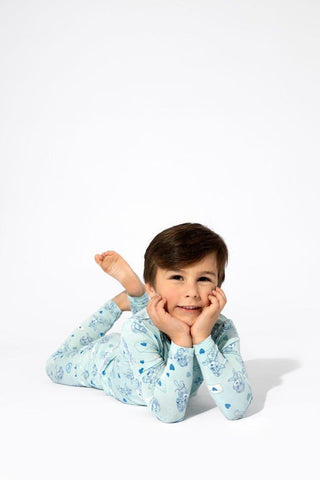 Boy's Bamboo Long Sleeve Pajama Set - PAW Patrol Valentine's Blue Baby & Toddler Sleepwear Bellabu Bear Size: 2T