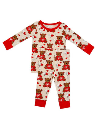 Long Sleeve 2-Piece Pajama Set - Valentine Bear SpearmintLOVE Dresses Size: 6 - 12 mo.