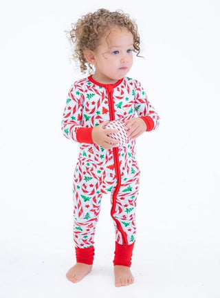 Bamboo Convertible Footie Romper - Cindy (Candy Cane) Baby & Toddler Sleepwear