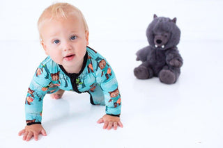 Boy's Bamboo Convertible Footie Romper - Jasper (Monsters and Werewolves)Birdie BeanSize: Newborn
